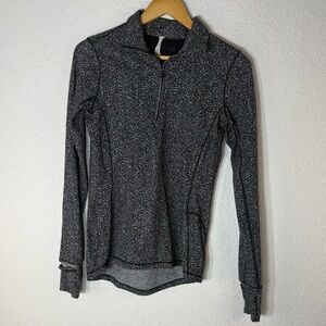 Lululemon Athletica Outrun 1/2 Zip luon ripple Black & White Long Sleeve Top 4